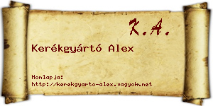 Kerékgyártó Alex névjegykártya