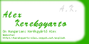 alex kerekgyarto business card